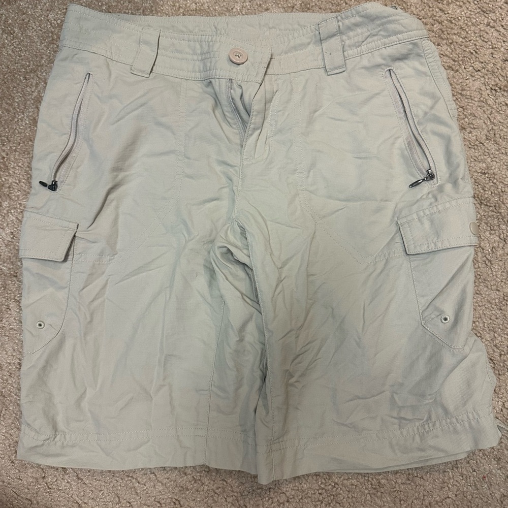 Columbia Tan Cargo Shorts Lightweight Cotton Blend